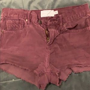 Super cute maroon,corduroy shorts.